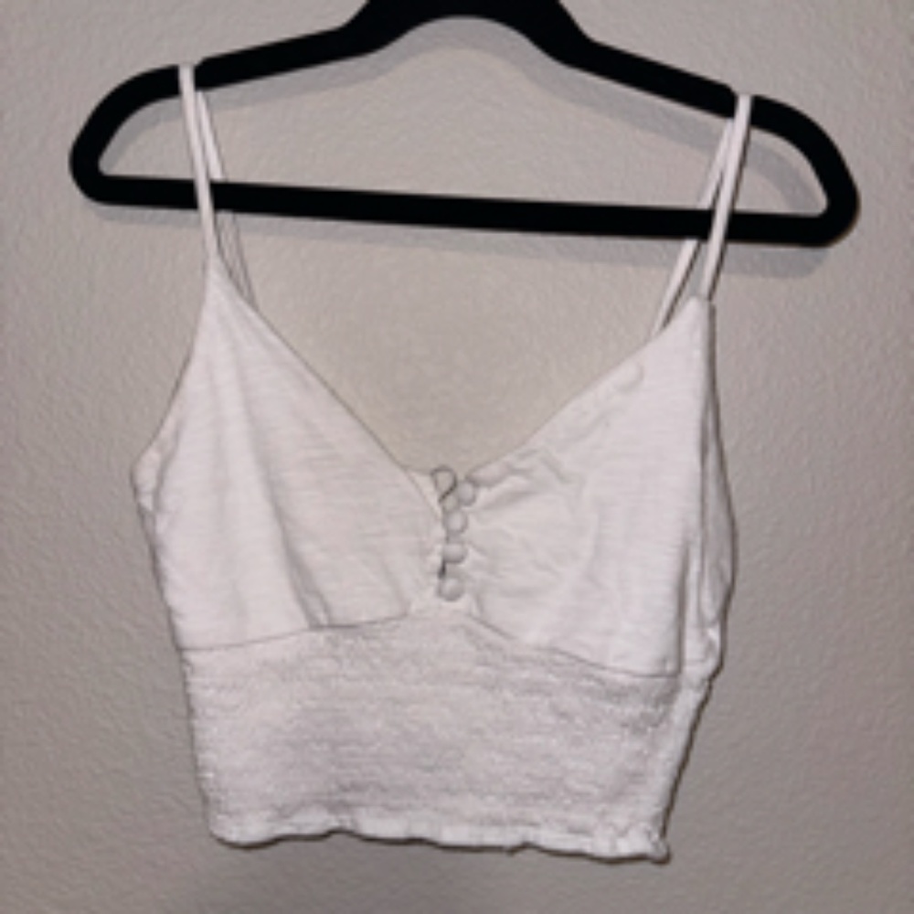 Me to We Essentials White Crop Tank Top (S)